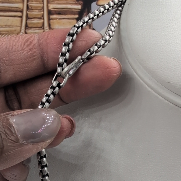 Stella & Dot Silver Black Abstract Owl Pendant Necklace - Picture 6 of 7